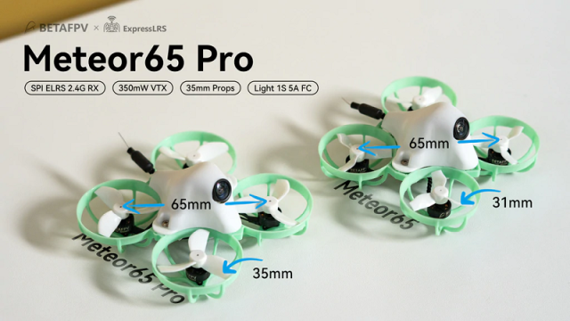 Futaba送信機（ELRS 2.4GHz）用 Meteor65 PRO 1セル仕様マイクロブラシレスフープ コンボセット（バッテリー2個＆充電器付属）